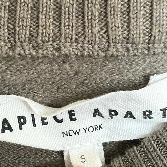 SALE- Apiece Apart Dewi Balloon Sleeve Merino Wool and Silk Blend Sweater Walnut - Picture 8 of 11